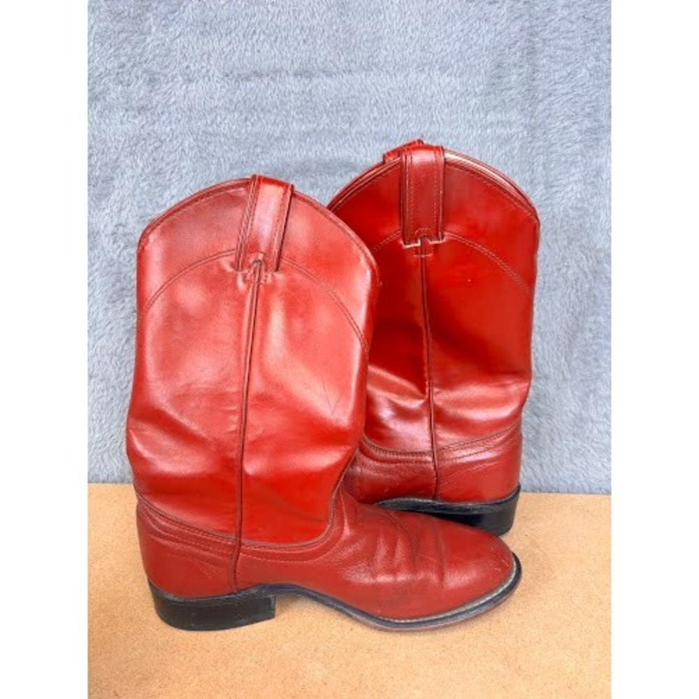 Vintage Laredo Red Leather Western Cowboy Boots Womens 6 M Made in USA 32066 - Picture 7 of 8
